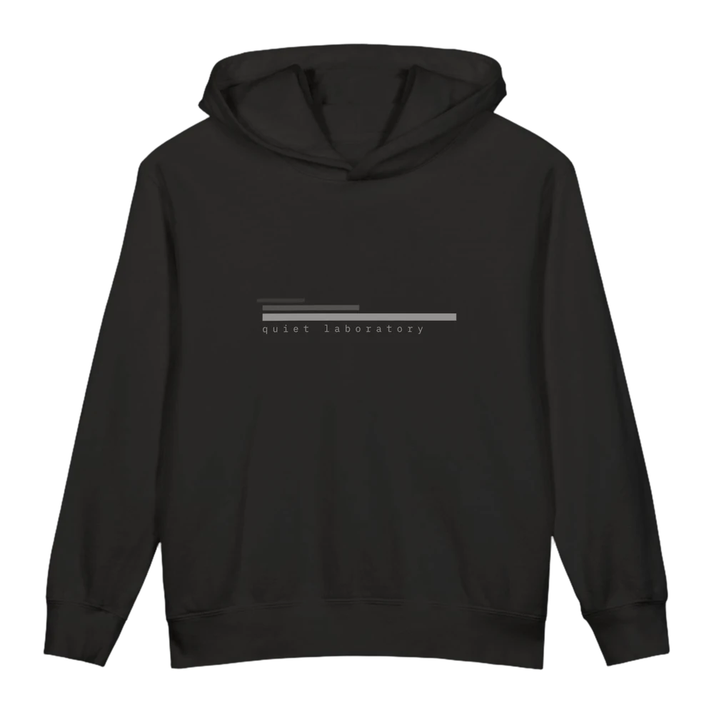 quiet laboratory youth hoodie, black